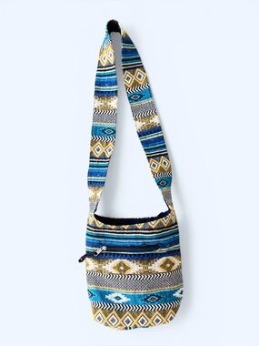 Handmade Bohemian 100% Cotton Crossbody Sling Bag in Multi-pattern & Multi-color